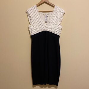 Max StudioY2K Mini Dress Black White Ruffles Bodycon Cocktail 90s Summer Wedding